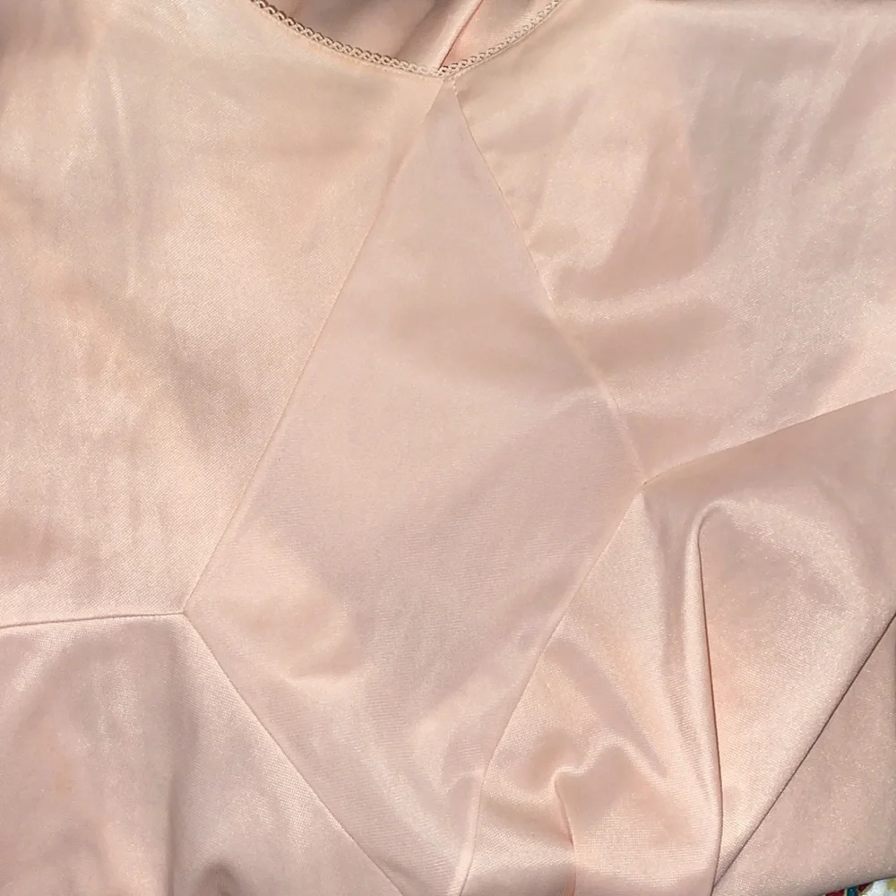 Van Roalte Pink long body Slip Vintage 50s silky Large 40 DuPont Nylon retro - Picture 8 of 8